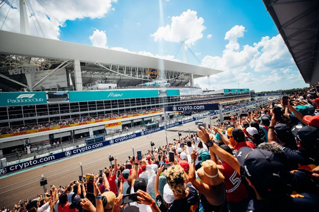 Miami race track finish line