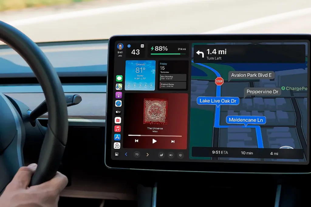 Tesla is working on Apple CarPlay integration