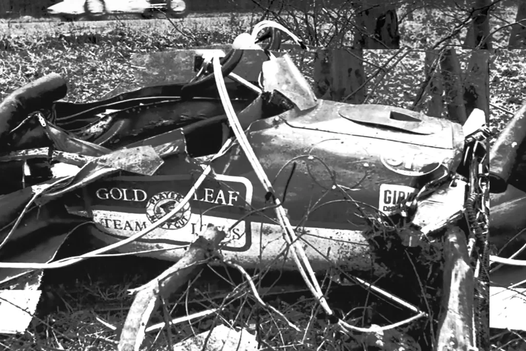 Jim Clark's Formula 2 car after crash